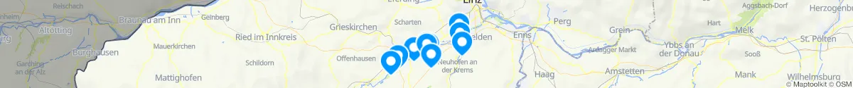 Kartenansicht für Apotheken-Notdienste in der Nähe von Marchtrenk (Wels  (Land), Oberösterreich)